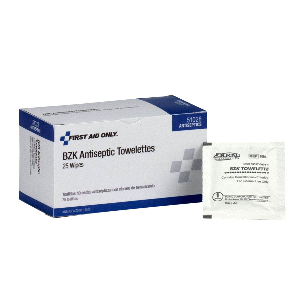 Individually Wrapped BZK Antiseptic Wipes - First Aid Safety